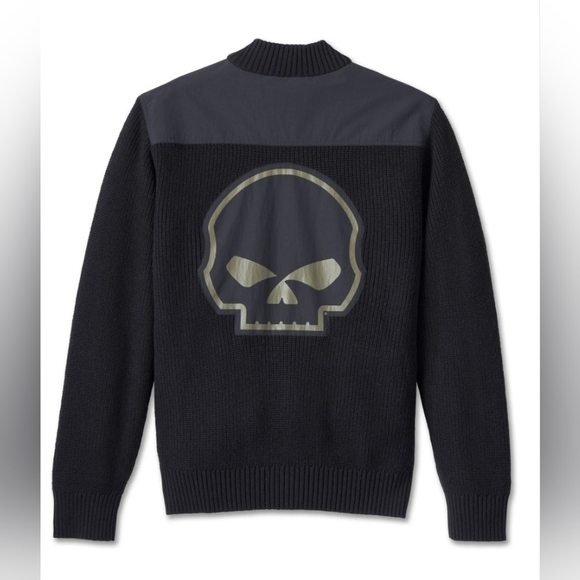 Men's Willie G Skull Sweater - Black BeautyPart Number: 96191-24VM size large - Picture 8 of 8